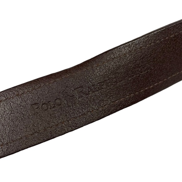 Vintage Polo Ralph Lauren Brown Italian Saddle Leather Bronze Accents Western - Picture 15 of 16